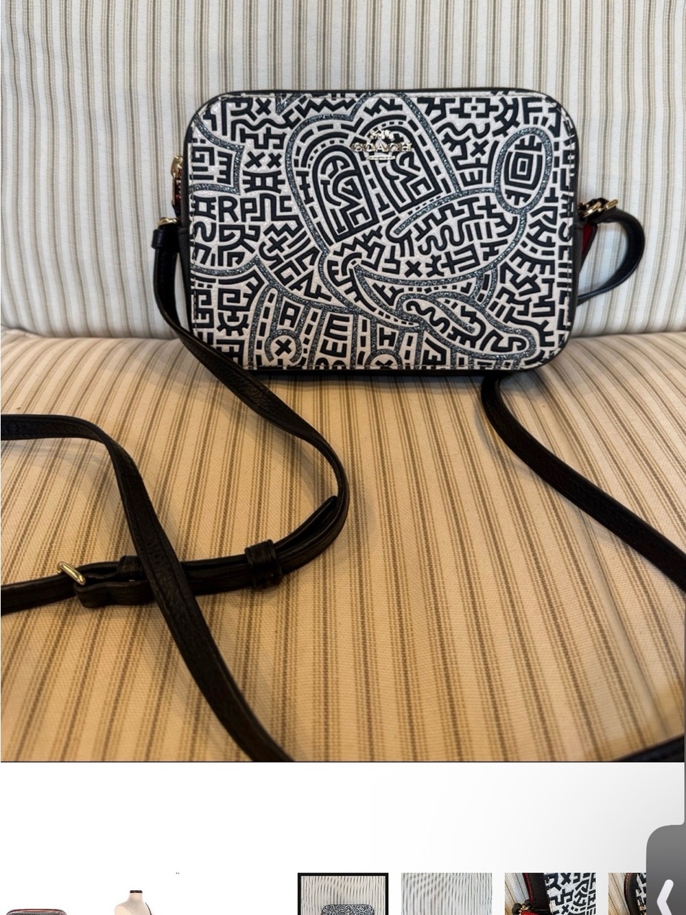 Coach x Mickey Mouse x Keith Haring Mini Camera Crossbody Bag Graffiti NWOT